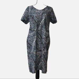 Women with Control Dress Size Large Snake Print Cotton Stretch Short Sleeves